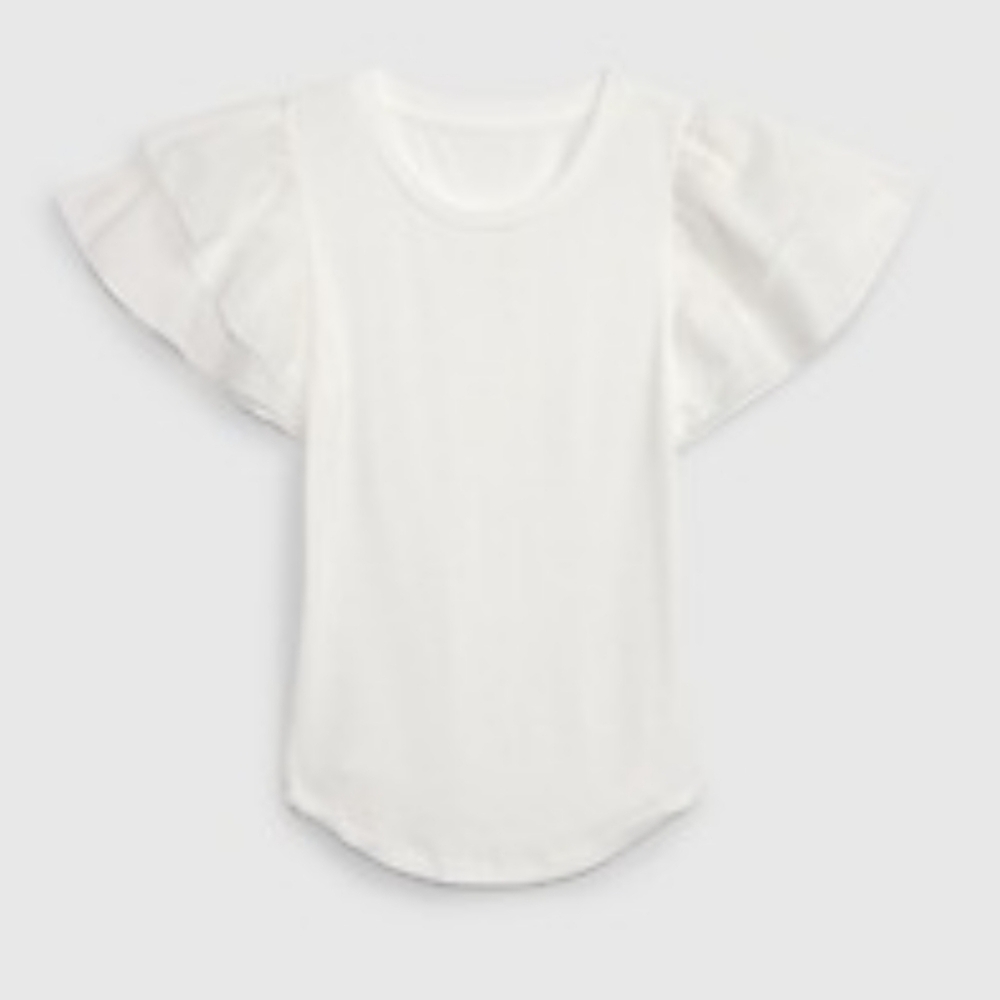 GAP - Rib Tee Ruffle Sleeve - XXS - Picture 2 of 2